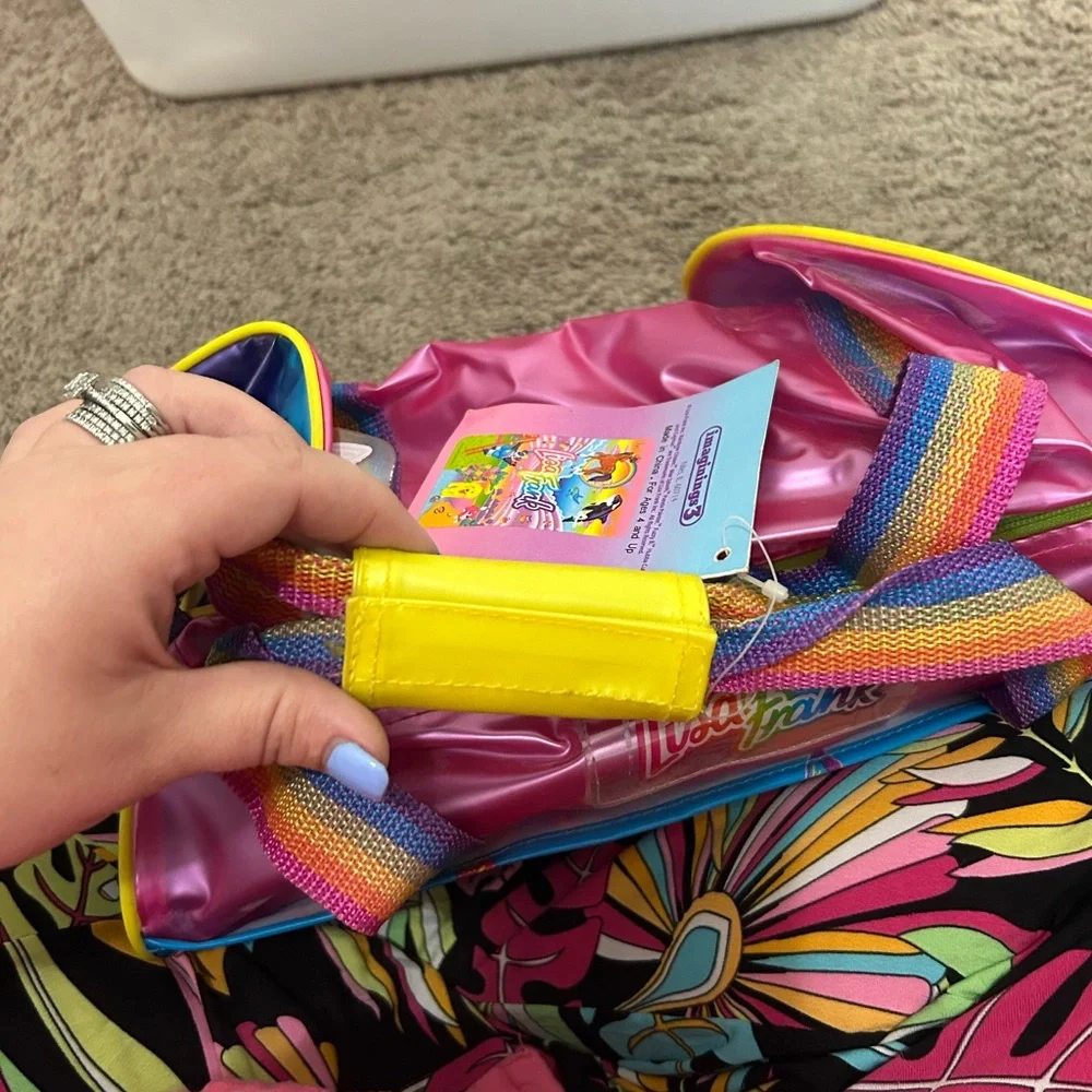 NWT Vintage Unused Condition Lisa Frank Rainbow Chaser Pink Cat Duffel Bag - Picture 2 of 13